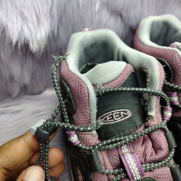 Keen Youth Kids Girls Size 4 Targhee Mid Waterproof Boot 1020131 Raven/Tulipwood - Picture 4 of 7